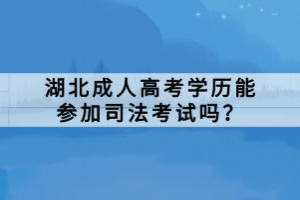 湖北成人高考學(xué)歷能參加司法考試嗎？
