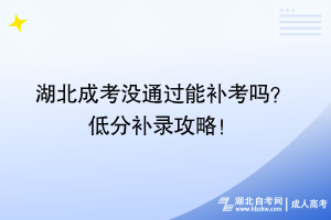 湖北成考沒(méi)通過(guò)能補(bǔ)考嗎？ 低分補(bǔ)錄攻略！