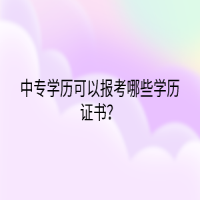 中專學(xué)歷可以報考哪些學(xué)歷證書？