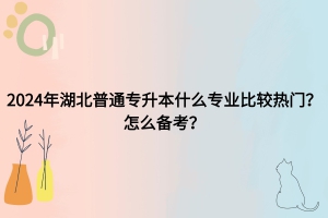 2024年湖北普通專升本什么專業(yè)比較熱門？怎么備考？