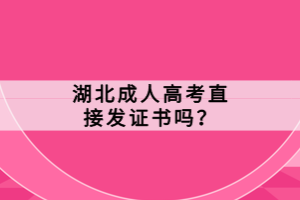湖北成人高考直接發(fā)證書嗎？