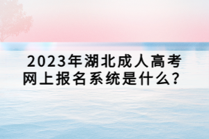 2023年湖北成人高考網(wǎng)上報名系統(tǒng)是什么？