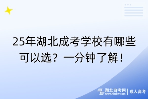 25年湖北成考學(xué)校有哪些可以選？一分鐘了解！