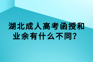 湖北成人高考函授和業(yè)余有什么不同？