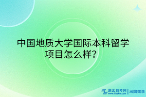 中國(guó)地質(zhì)大學(xué)國(guó)際本科留學(xué)項(xiàng)目怎么樣？