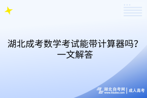 湖北成考數(shù)學(xué)考試能帶計(jì)算器嗎？一文解答
