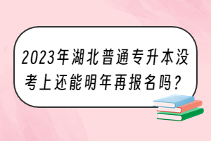 2023年湖北普通專升本沒考上還能明年再報名嗎？