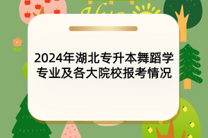 2024年湖北專升本舞蹈學專業(yè)及各大院校報考情況