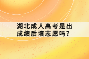 湖北成人高考是出成績后填志愿嗎？