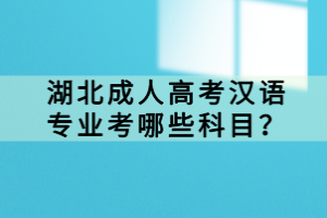 湖北成人高考漢語專業(yè)考哪些科目？