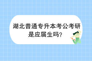 ?湖北普通專升本考公考研是應(yīng)屆生嗎？