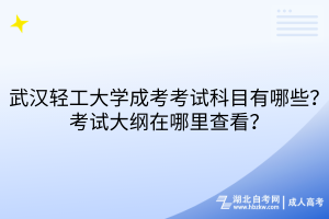 武漢輕工大學(xué)成考考試科目有哪些？考試大綱在哪里查看？