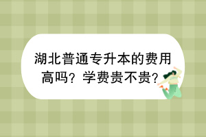 湖北普通專升本的費用高嗎？學(xué)費貴不貴？