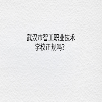 武漢市智工職業(yè)技術(shù)學(xué)校正規(guī)嗎？