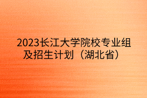 2023長江大學院校專業(yè)組及招生計劃（湖北?。?></a></div>
								<div   id=
