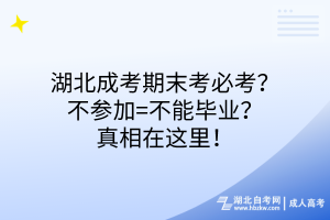 湖北成考期末考必考？不參加=不能畢業(yè)？真相在這里！