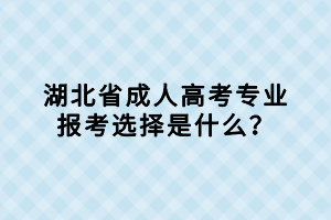 湖北省成人高考專業(yè)報考選擇是什么？