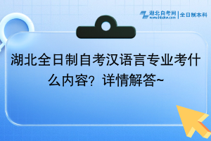 湖北全日制自考漢語言專業(yè)考什么內(nèi)容？詳情解答~