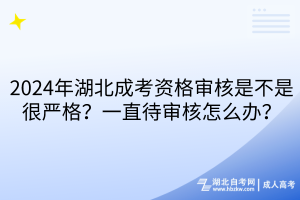 2024年湖北成考資格審核是不是很?chē)?yán)格？一直待審核怎么辦？