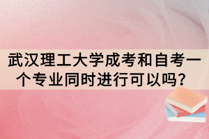 武漢理工大學(xué)成考和自考一個專業(yè)同時進(jìn)行可以嗎？