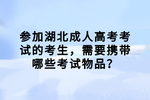 參加湖北成人高考考試的考生，需要攜帶哪些考試物品？