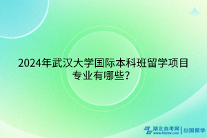 2024年武漢大學(xué)國際本科班留學(xué)項目專業(yè)有哪些？