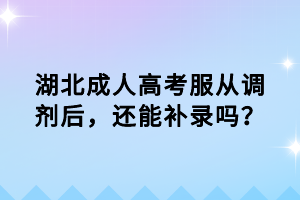 湖北成人高考服從調(diào)劑后，還能補錄嗎？