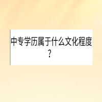 中專學(xué)歷屬于什么文化程度？