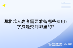 湖北成人高考需要準(zhǔn)備哪些費用？學(xué)費是交到哪里的？
