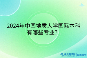 2024年中國地質(zhì)大學(xué)國際本科有哪些專業(yè)？