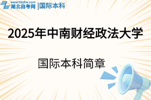  2025年中南財(cái)經(jīng)政法大學(xué)國際本科招生簡(jiǎn)章