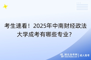 考生速看！2025年中南財(cái)經(jīng)政法大學(xué)成考有哪些專業(yè)？
