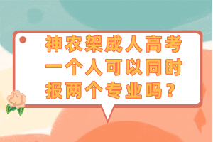 神農(nóng)架成人高考一個(gè)人可以同時(shí)報(bào)兩個(gè)專業(yè)嗎？