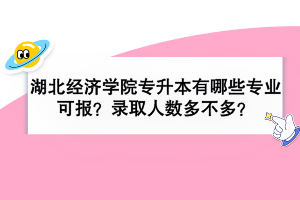 湖北經(jīng)濟學院專升本有哪些專業(yè)可報？錄取人數(shù)多不多？