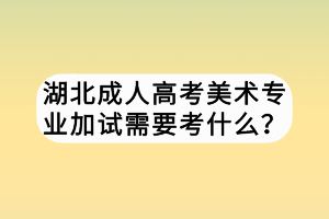 湖北成人高考美術(shù)專業(yè)加試需要考什么？