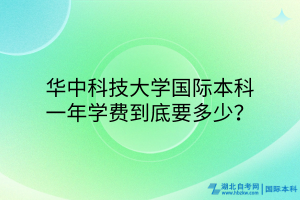 華中科技大學國際本科，一年學費到底要多少？