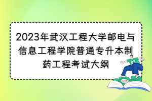2023年武漢工程大學(xué)郵電與信息工程學(xué)院普通專(zhuān)升本制藥工程考試大綱