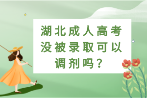 湖北成人高考沒被錄取可以調(diào)劑嗎？