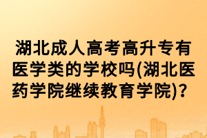 湖北成人高考高升專有醫(yī)學(xué)類的學(xué)校嗎(湖北醫(yī)藥學(xué)院繼續(xù)教育學(xué)院)？