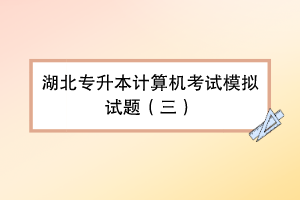 湖北專(zhuān)升本計(jì)算機(jī)考試模擬試題（三）