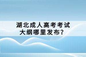 湖北成人高考考試大綱哪里發(fā)布？