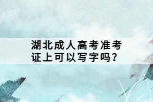 湖北成人高考準考證上可以寫字嗎？