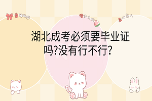 湖北成考必須要畢業(yè)證嗎?沒有行不行？