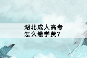 湖北成人高考怎么繳學費？