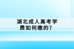湖北成人高考學(xué)費(fèi)如何繳的？