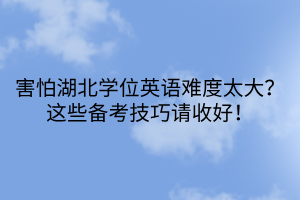 害怕湖北學(xué)位英語難度太大？這些備考技巧請收好！