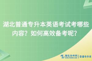 湖北普通專升本英語(yǔ)考試考哪些內(nèi)容？如何高效備考呢？