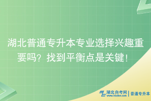 湖北普通專升本專業(yè)選擇興趣重要嗎？找到平衡點(diǎn)是關(guān)鍵！