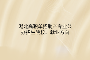 湖北高職單招助產(chǎn)專業(yè)公辦招生院校、就業(yè)方向