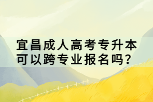 宜昌成人高考專升本可以跨專業(yè)報名嗎？